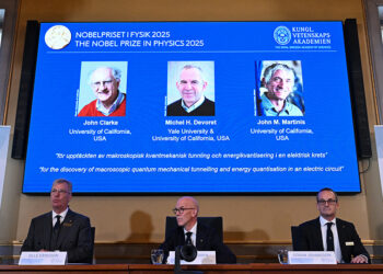 Trio wins physics Nobel for quantum mechanical tunnelling