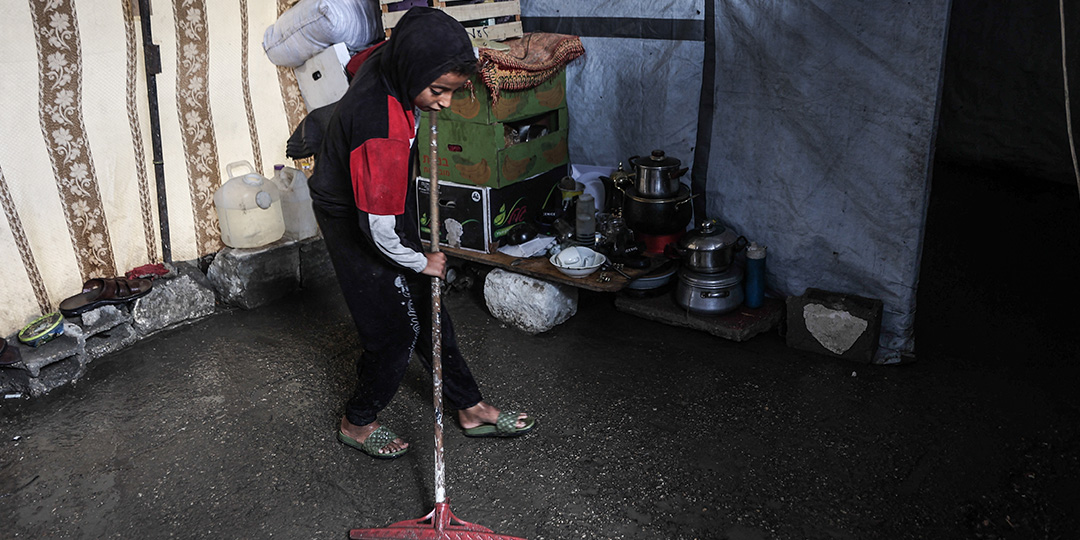 Drenched and displaced: Gazans living in tents face winter downpours